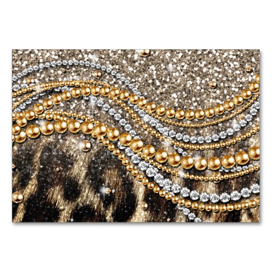Prachtige teedy Leopard Faux Dierendruk Kaart (Voorkant)