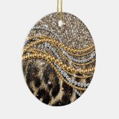 Prachtige teedy Leopard Faux Dierendruk Keramisch Ornament (Rechts)