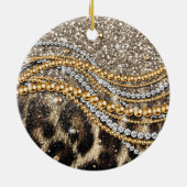 Prachtige teedy Leopard Faux Dierendruk Keramisch Ornament (Achterkant)