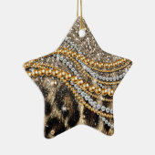 Prachtige teedy Leopard Faux Dierendruk Keramisch Ornament (Rechts)