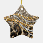 Prachtige teedy Leopard Faux Dierendruk Keramisch Ornament (Achterkant)