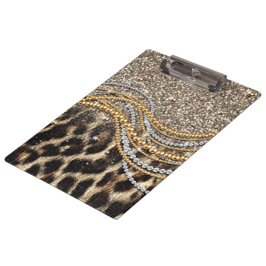 Prachtige teedy Leopard Faux Dierendruk Klembord (Gekanteld)