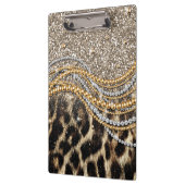 Prachtige teedy Leopard Faux Dierendruk Klembord (Links)