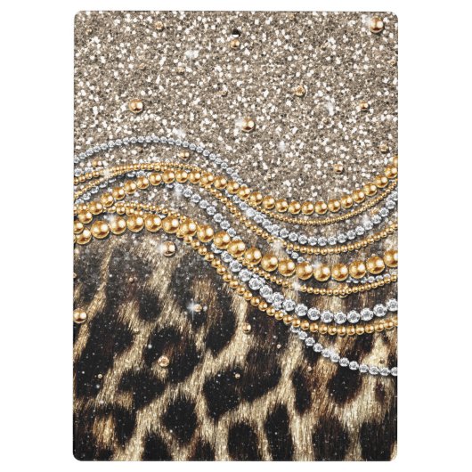 Prachtige teedy Leopard Faux Dierendruk Klembord (Achterkant)