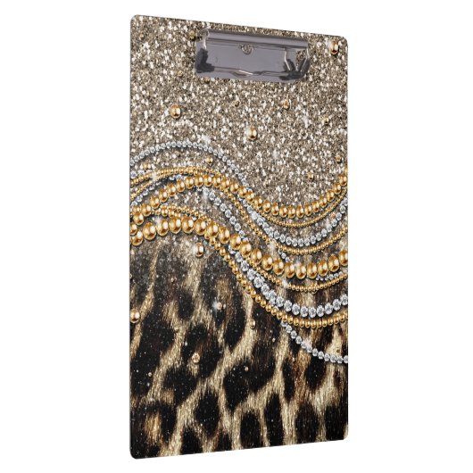 Prachtige teedy Leopard Faux Dierendruk Klembord (Rechts)