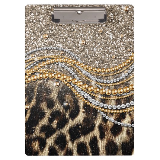 Prachtige teedy Leopard Faux Dierendruk Klembord (Voorkant)