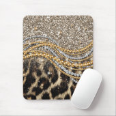 Prachtige teedy Leopard Faux Dierendruk Muismat (Met muis)