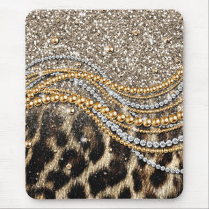 Prachtige teedy Leopard Faux Dierendruk Muismat