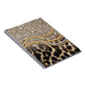 Prachtige teedy Leopard Faux Dierendruk Notitieboek (Rechterzijde)
