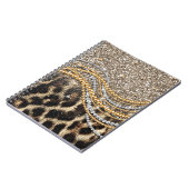 Prachtige teedy Leopard Faux Dierendruk Notitieboek (Linkerzijde)
