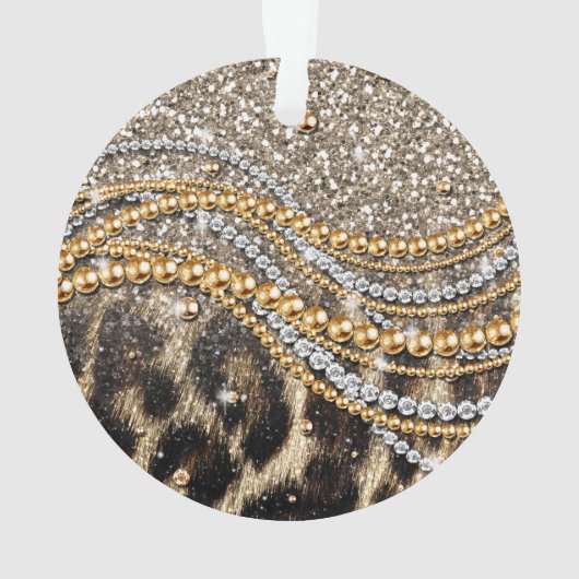 Prachtige teedy Leopard Faux Dierendruk Ornament (achterkant)