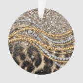Prachtige teedy Leopard Faux Dierendruk Ornament (voorkant)