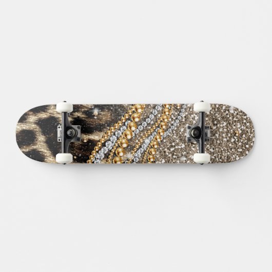 Prachtige teedy Leopard Faux Dierendruk Skateboard (Horizontaal)