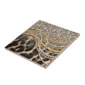 Prachtige teedy Leopard Faux Dierendruk Tegeltje (Zijkant)