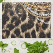 Prachtige teedy Leopard Faux Dierendruk Theedoek (Gevouwen)