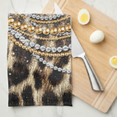 Prachtige teedy Leopard Faux Dierendruk Theedoek (Quarter Fold)