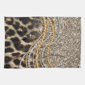 Prachtige teedy Leopard Faux Dierendruk Theedoek (Horizontaal)