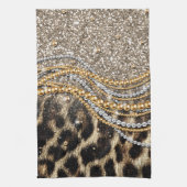 Prachtige teedy Leopard Faux Dierendruk Theedoek (Verticaal)