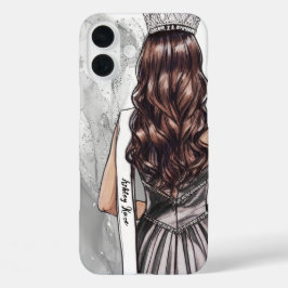 Prachtige telefoonhoesje Zilver Glam Glitters Verk iPhone 16 Plus Hoesje