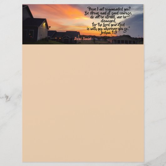 Prachtige Texas Sunset Briefpapier Schrift (Voorkant)