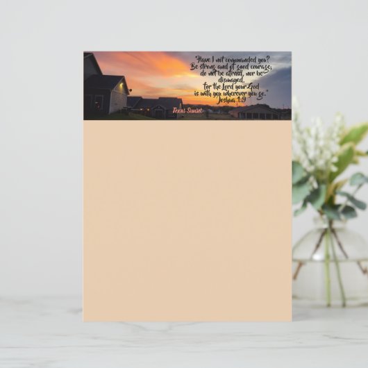 Prachtige Texas Sunset Briefpapier Schriftuur (Staand voorkant)