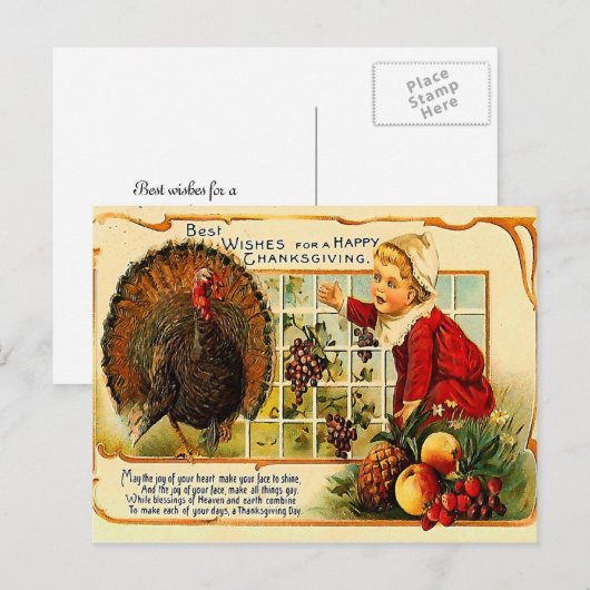 Prachtige Thanksgiving Feestdagenkaart (Voorkant / Achterkant)