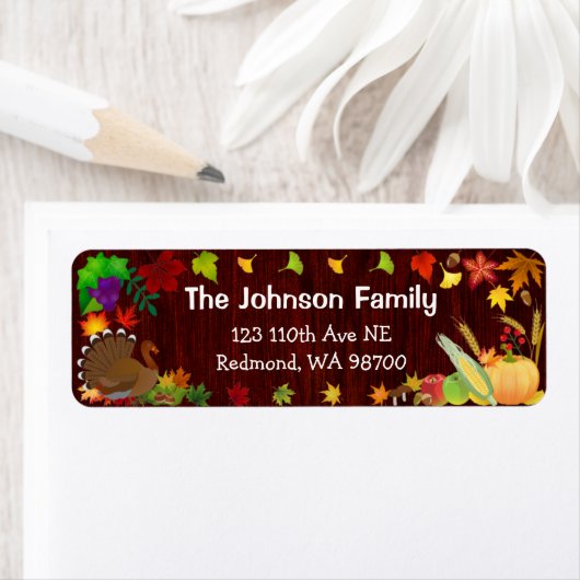 Prachtige Thanksgiving Harvest Etiket (Insitu)