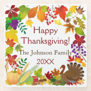 Prachtige Thanksgiving Harvest Glazen Onderzetter