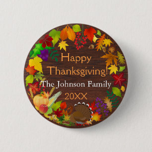 Prachtige Thanksgiving Harvest Ronde Button 5,7 Cm