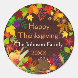 Prachtige Thanksgiving Harvest Ronde Sticker
