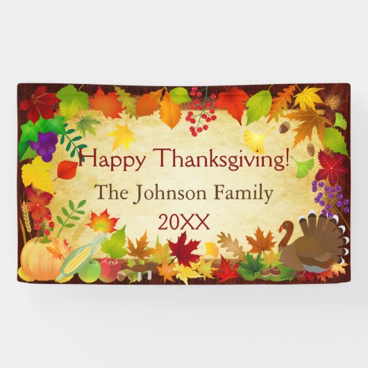 Prachtige Thanksgiving Harvest Spandoek (Horizontaal)