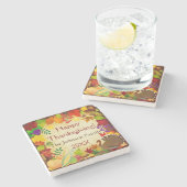 Prachtige Thanksgiving Harvest Stenen Onderzetter (Zijkant)