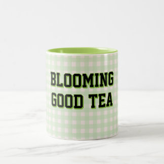 Prachtige THEE Groen Gingham achtergrond Tweekleurige Koffiemok