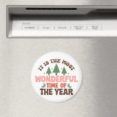 Prachtige tijd retro groovy kerst Feestdagen Magneet (Insitu (Vaatwasser))