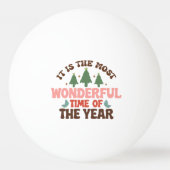 Prachtige tijd retro groovy kerst Feestdagen Pingpongbal (Achterkant)