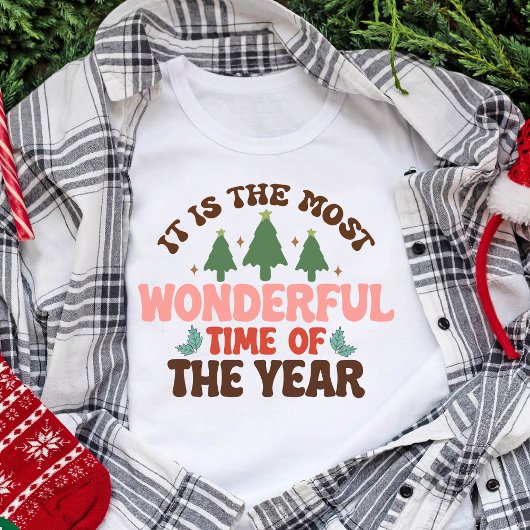 Prachtige tijd retro groovy kerst Feestdagen Tri-Blend Shirt