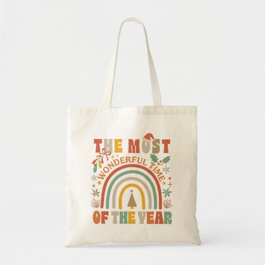 Prachtige Tijd Retro Kerstcadeau Tote Bag (Voorkant)