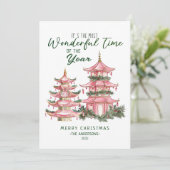 Prachtige tijd van het jaar Aziatische Lantaarn Ke Feestdagenkaart (Staand voorkant)