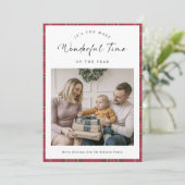 Prachtige tijd van het jaar Familie Kerstmis Feestdagenkaart (Staand voorkant)