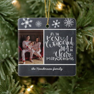 Prachtige tijd van het jaar foto roestige krijtbor keramisch ornament