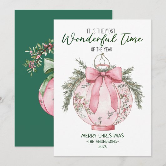 Prachtige tijd van het jaar Kerstlantaarn Feestdagenkaart (Voorkant / Achterkant)