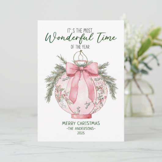 Prachtige tijd van het jaar Kerstlantaarn Feestdagenkaart (Staand voorkant)