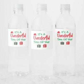 Prachtige tijd van het jaar Kerstmis 1e verjaardag Waterfles Etiket