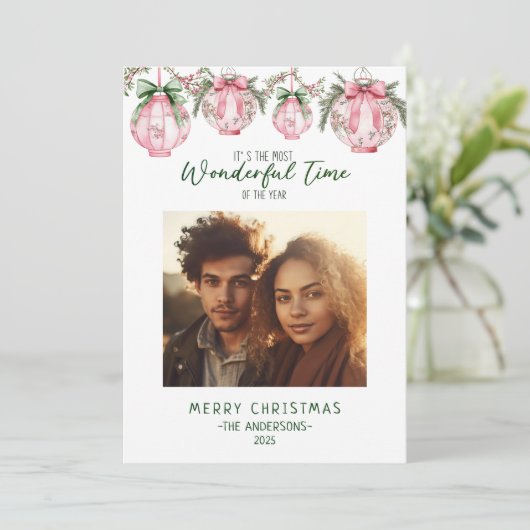 Prachtige tijd van het jaar Lantaarn Kerstmis Feestdagenkaart (Staand voorkant)