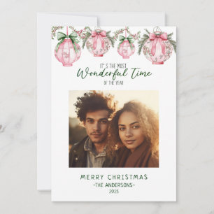 Prachtige tijd van het jaar Lantaarn Kerstmis Feestdagenkaart