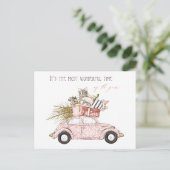 Prachtige tijd van het jaar Pink Girly vakantie Briefkaart (Staand voorkant)