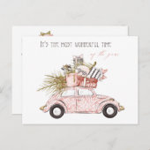 Prachtige tijd van het jaar Pink Girly vakantie Briefkaart (Voorkant / Achterkant)