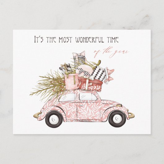 Prachtige tijd van het jaar Pink Girly vakantie Briefkaart (Voorkant)