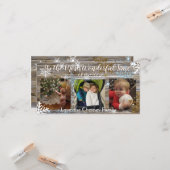 Prachtige tijd van het jaar Sneeuwvlokken en hout Kaart (Voorkant / Achterkant in situ)