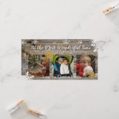 Prachtige tijd van het jaar Sneeuwvlokken en hout Kaart (Voorkant / Achterkant in situ)